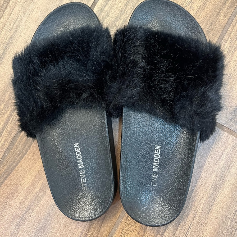 Steve Madden Fuzzy Slides - image 1